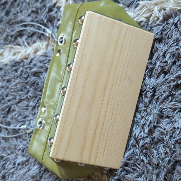 Hardware By Renee Lime Green Studded Reclaimed Shoulder Bag - Picture 7 of 8